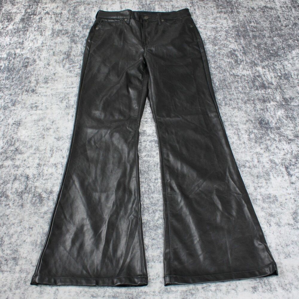 Gap 70s Flare High Rise Womens Size 28/6R Vegan Faux Leather Pants Retro Chic